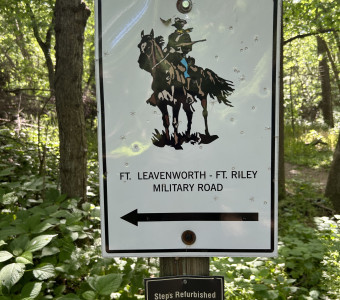 Military Road Sign Warner Park Manhattan Kansas, Photo Courtesy of Steven Walsh
