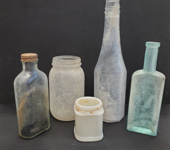 Selection of glass bottles from the Moffett collection