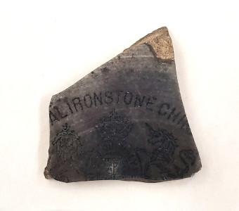Basal sherd of an ironstone china plate