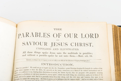 The bible opened to Parables