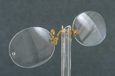 Close up on glasses on a stand