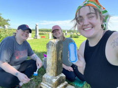 Kim at the Headstone Cleaning