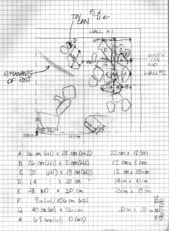 Excavation diagram from student journal 1990