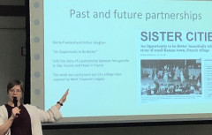 Dr. Kohn presenting Lost Towns project