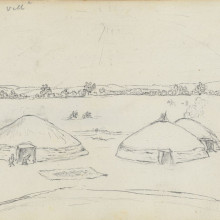 Titian Ramsay Peale's sketch of Blue Earth of Village, circa 1819